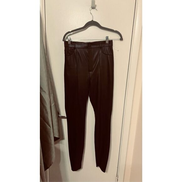 ZARA BROWN FAUX LEATHER WOMENS PANTS SIZE S - Picture 3 of 13